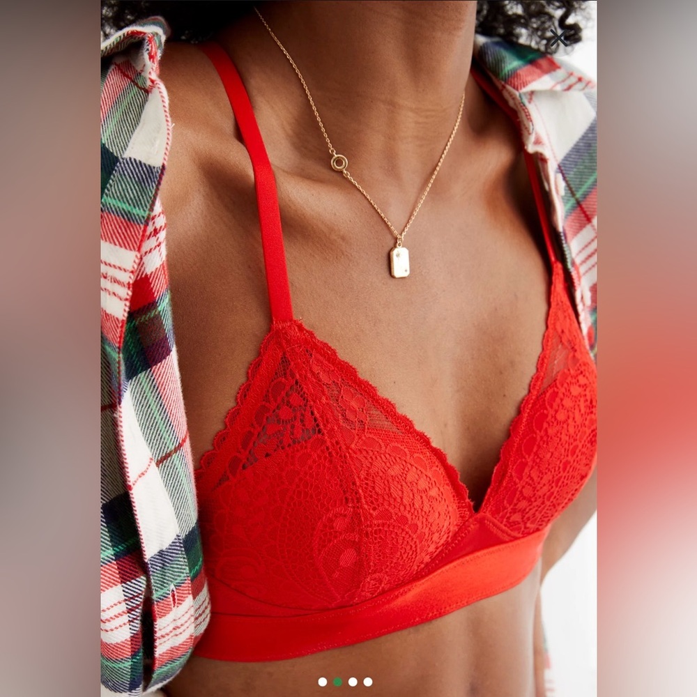 Aerie Real Power Wireless Push Up Paisley Lace Bra
